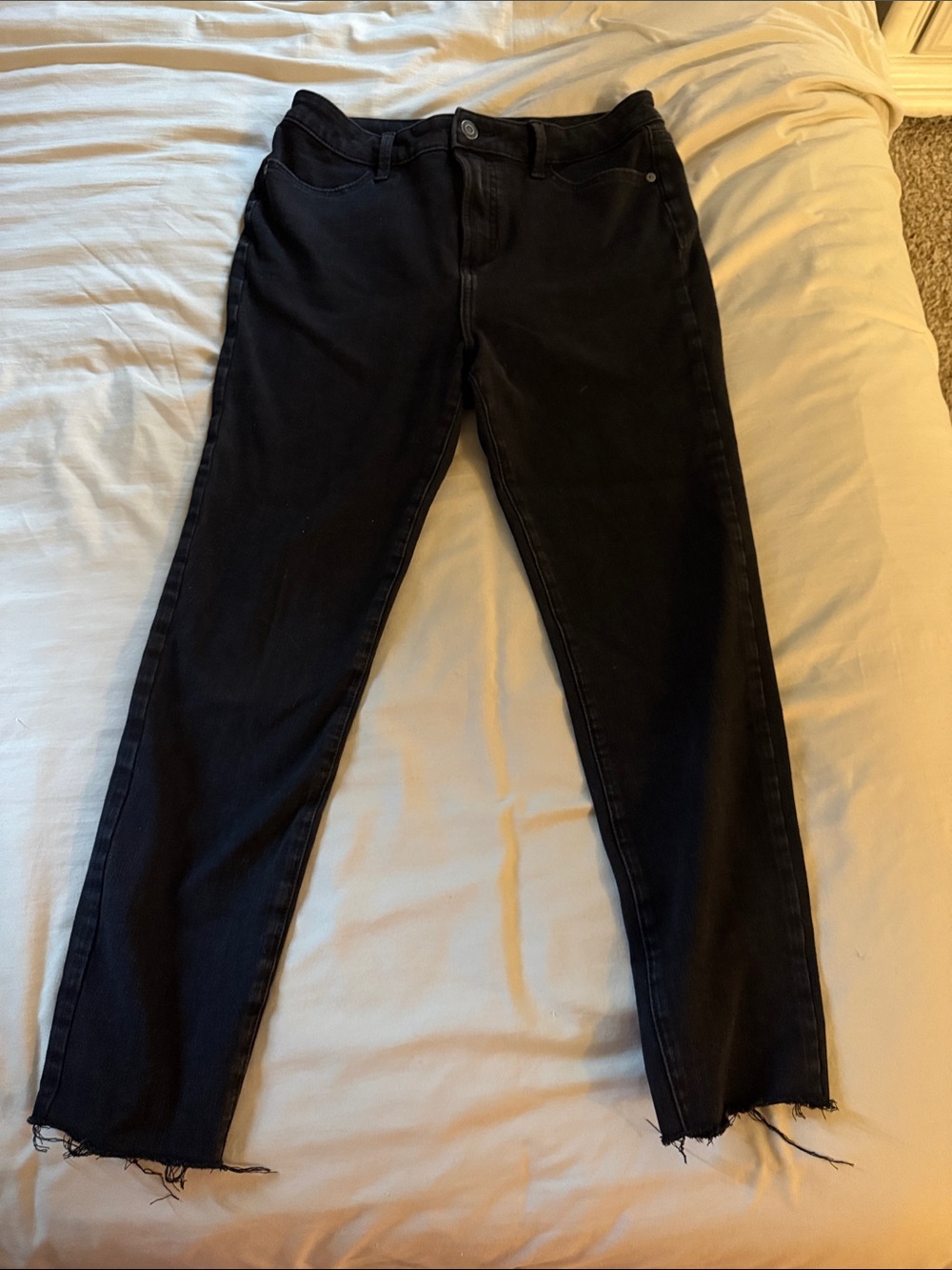 LC Lauren Conrad Black Skinny Jeans with Raw Hem